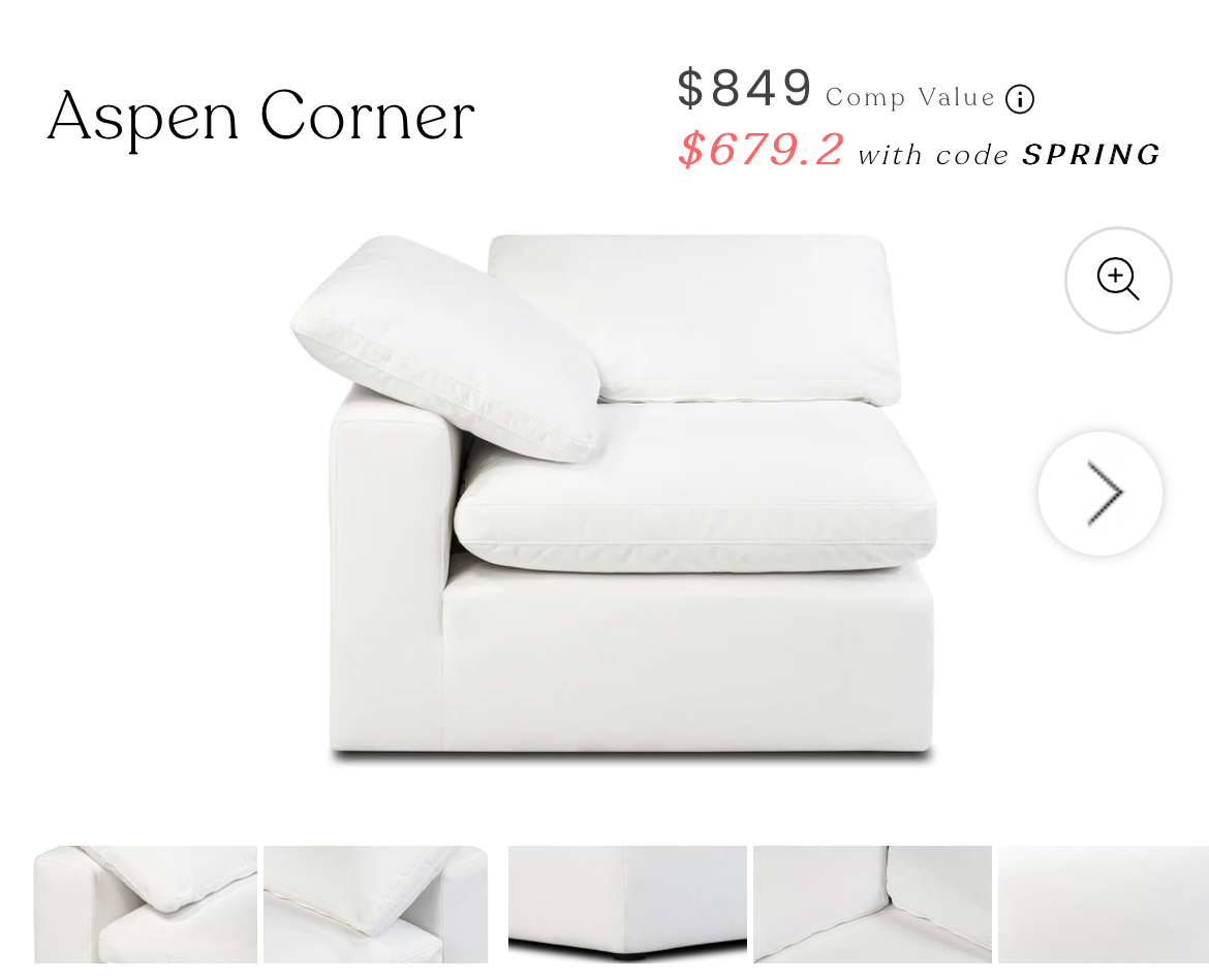 Original Modular Cloud Couch x2 Pieces
Aspen Corner-Aspen Armless Chair Brand New in Original Box’s