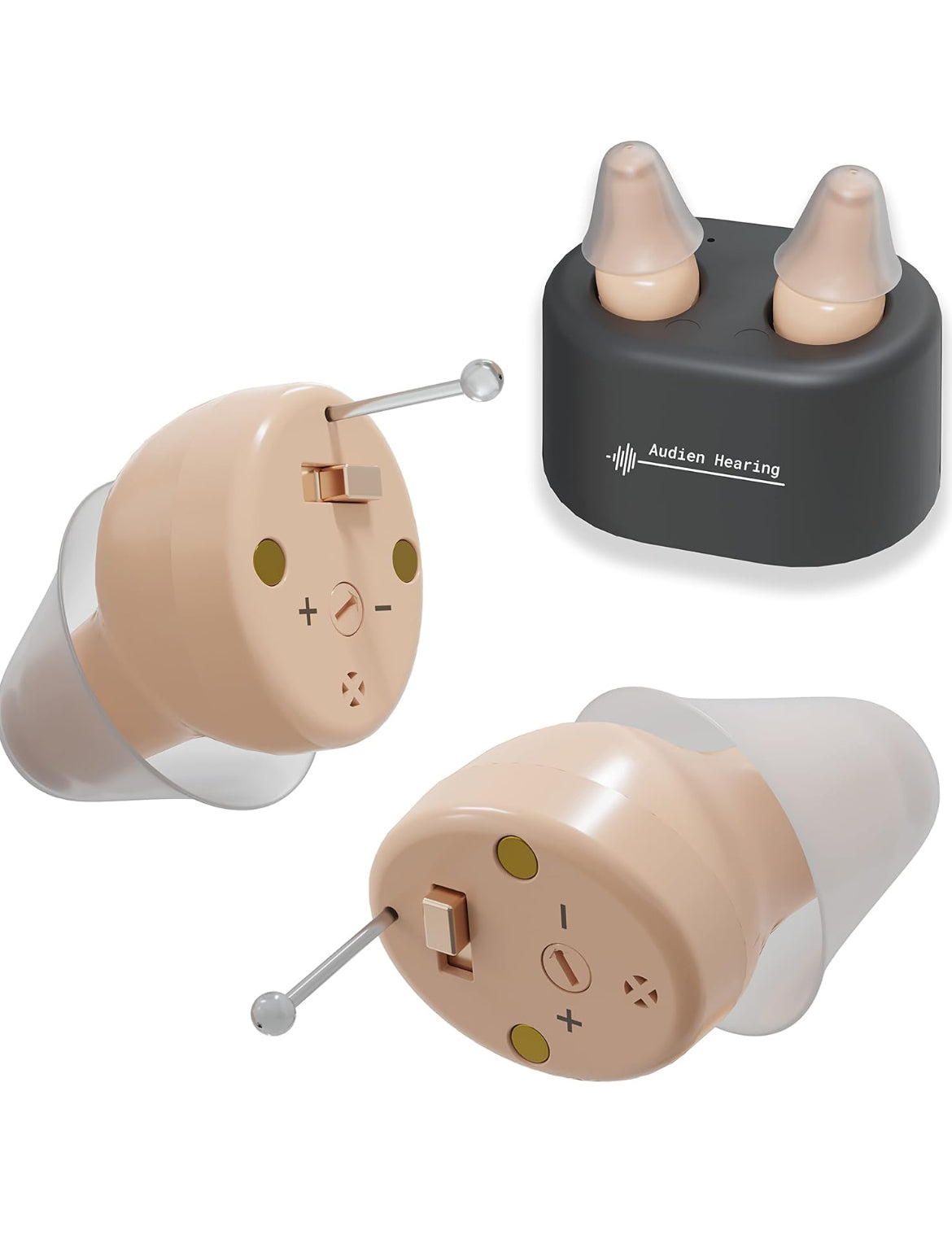 Audien ATOM Rechargeable Hearing Amplifier to Aid and Assist Hearing, Premium Comfort Design and Nearly Invisible