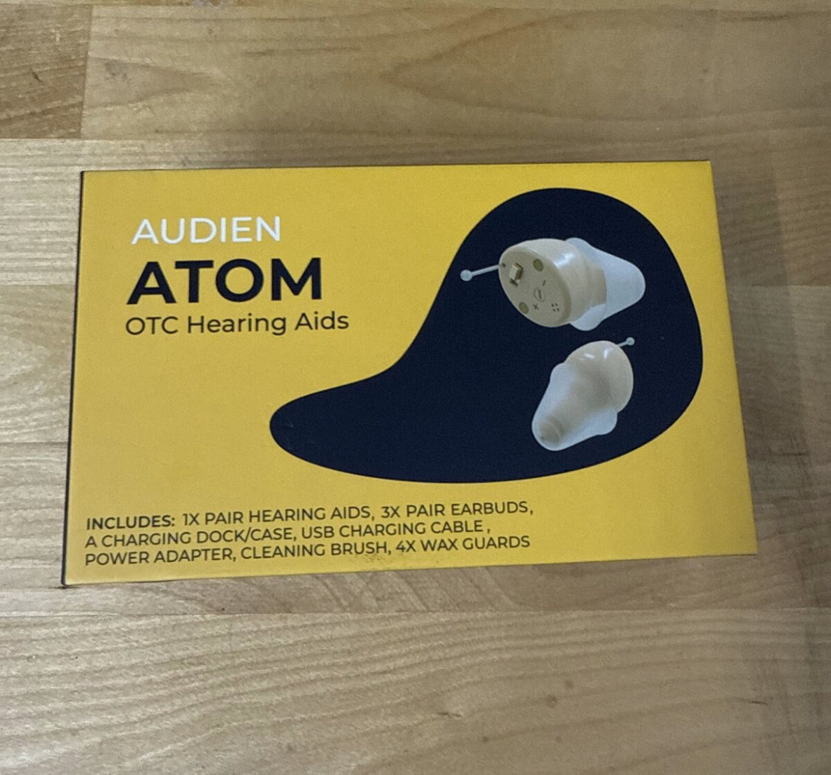 Audien ATOM Rechargeable Hearing Amplifier to Aid and Assist Hearing, Premium Comfort Design and Nearly Invisible