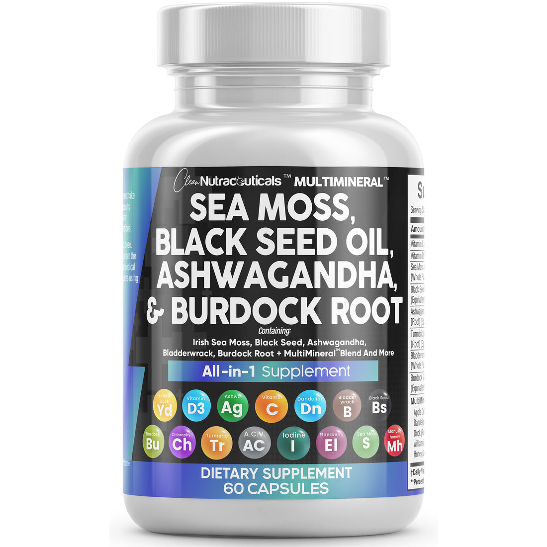 Sea Moss Black Seed Oil Ashwaganha & Burdock Root