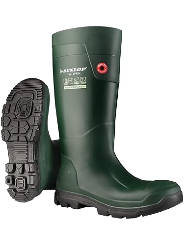 DUNLOP Unisex Fieldpro Boots Wellington Protective Footwear, Green/Black, 6 US