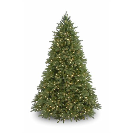 National Tree 7.5' "Feel Real" Jersey Fraser Fir Hinged Tree with 1250 Clear Lights - Green