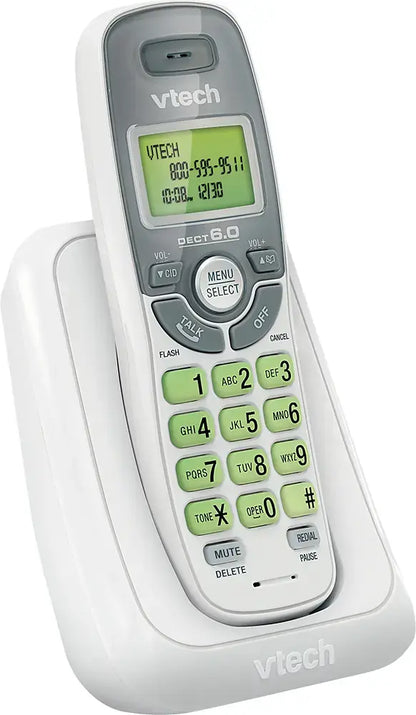 VTech - CS6114 DECT 6.0 Digital Cordless Phone With Caller ID/Call Waiting - White