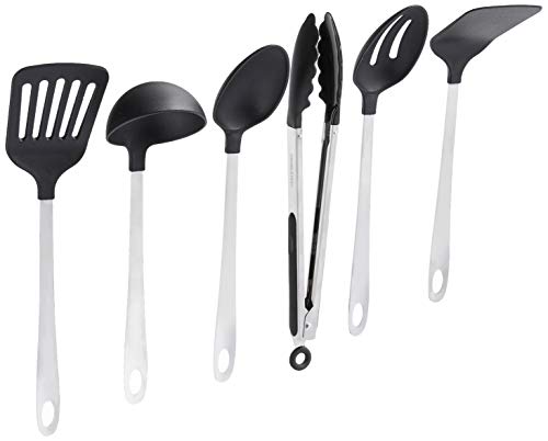 ExcelSteel 6-Piece Nylon Utensil Set with Stainless Steel Handles