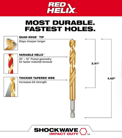Milwaukee; Shockwave Titanium Drill Bit 3/8in. 48-89-4621