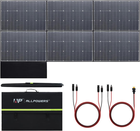 ALLPOWERS 600W Portable Solar Panel, Monocrystalline, Foldable, IP67 Waterproof, Portable Solar