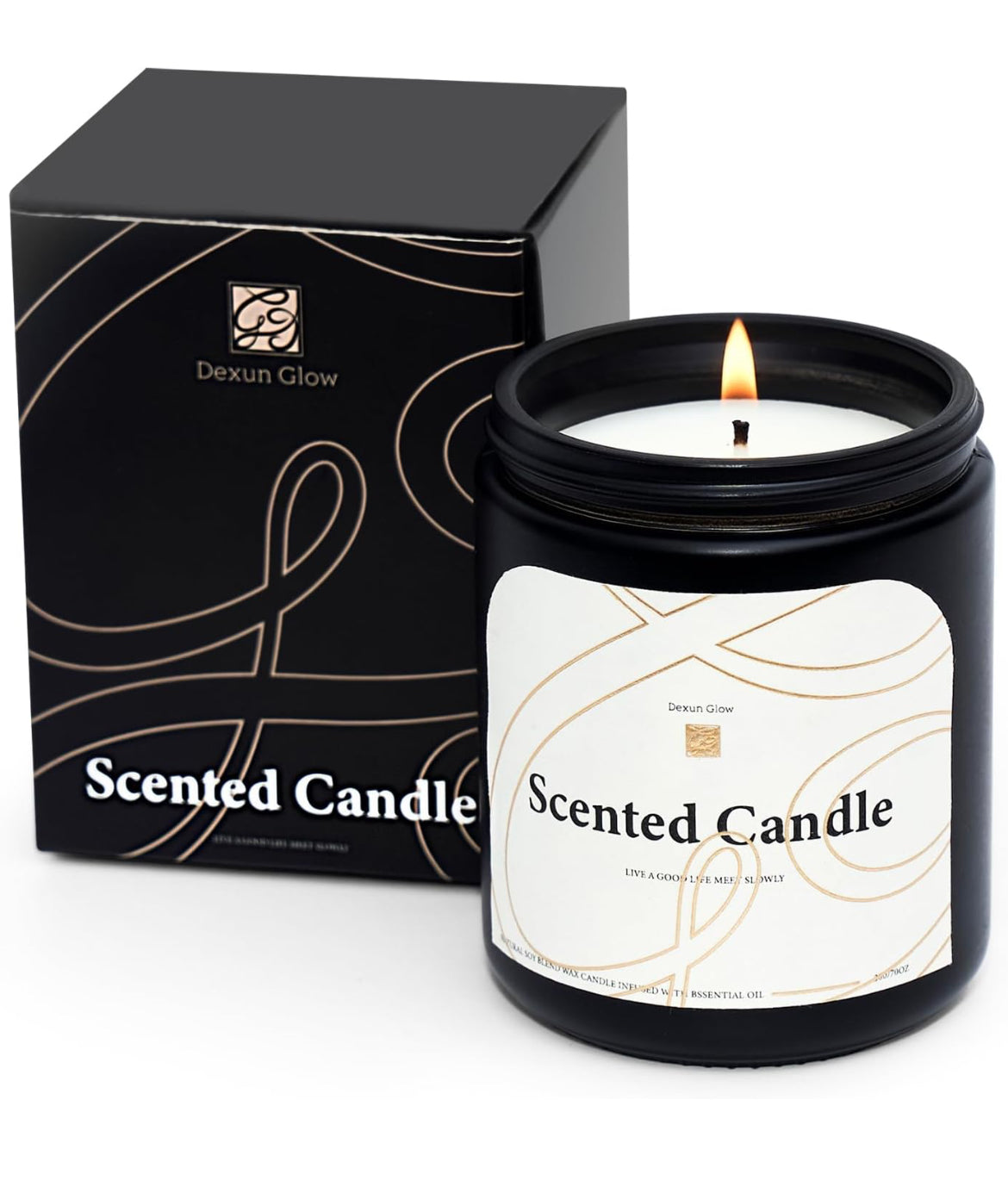 Aromatherapy Candle, Handcrafted with Natural Soy Wax and Essential Oils for Home Scented Appreciation - Romantic Gifts （7OZ bluebell)