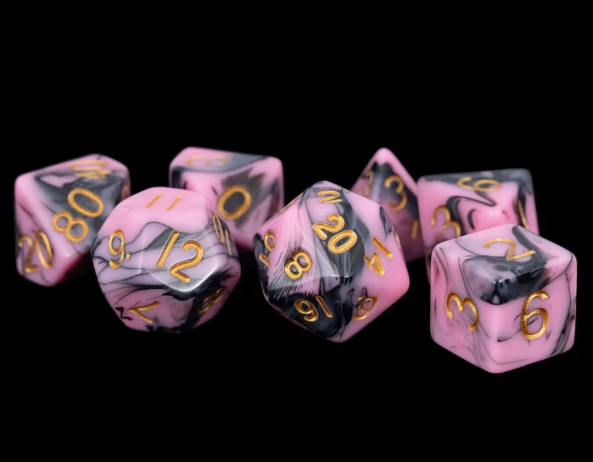 2 sets/ 7pcs:  1.6cm/0.62" Polyhedral Die D20 D12 D10(2) D8 D6 D4 Table Games for DND