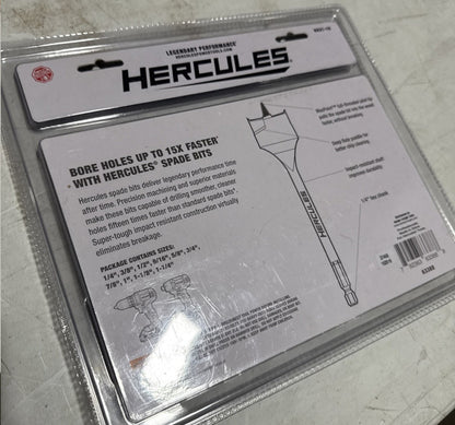 New (Set of 10) Hercules Spade Splinter-Free Break-Free Bits Tool Set 1/4 in. hex shank 1/4 in., 3/8 in., 1/2 in., 9/16 in., 5/8 in., 3/4 in., 7/8 in., 1 in., 1-1/8 in., 1-1/4 in.