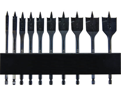 New (Set of 10) Hercules Spade Splinter-Free Break-Free Bits Tool Set 1/4 in. hex shank 1/4 in., 3/8 in., 1/2 in., 9/16 in., 5/8 in., 3/4 in., 7/8 in., 1 in., 1-1/8 in., 1-1/4 in.