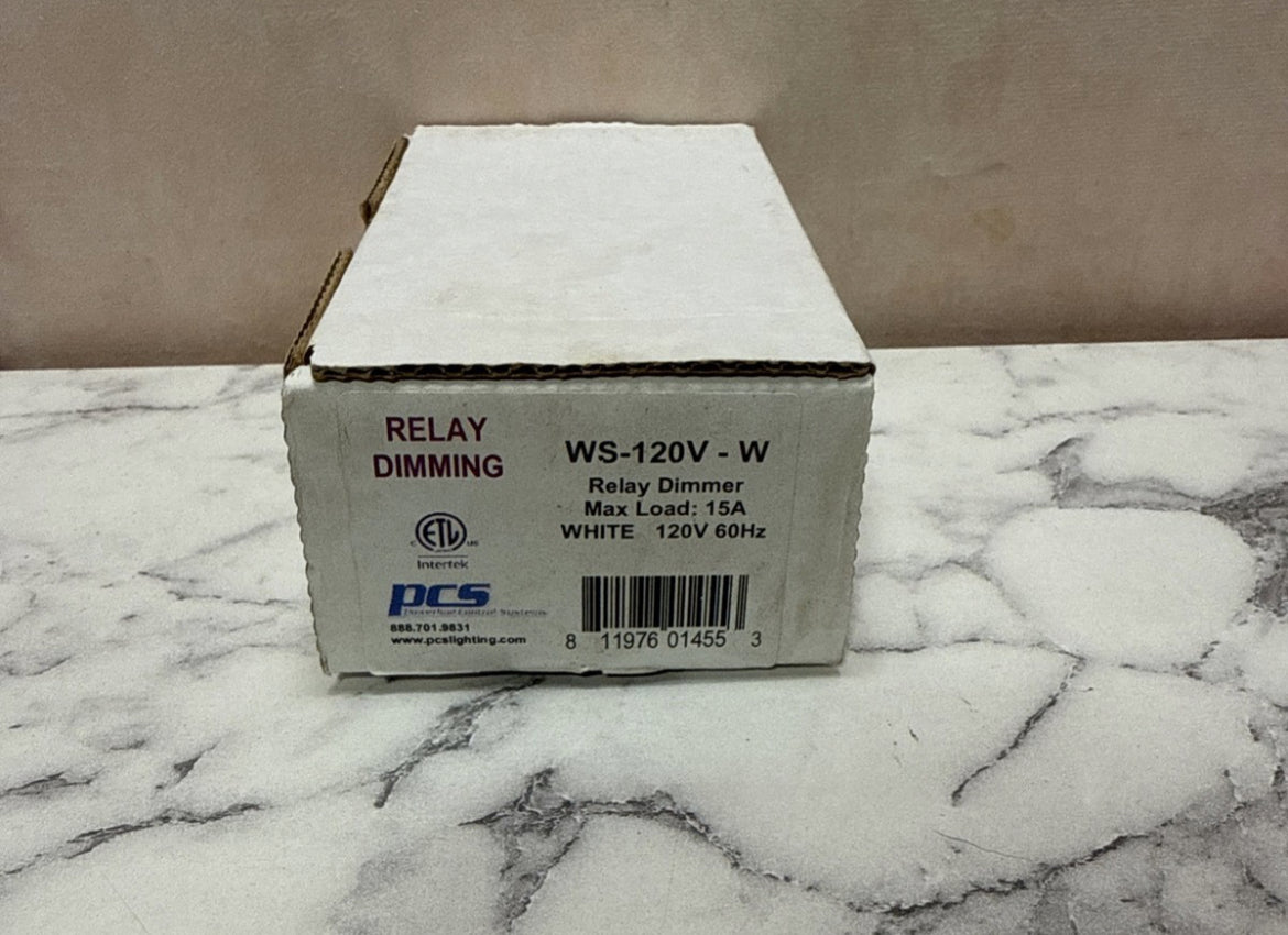 PCS WS-120V-W 0-10V Relay Dimmer Wall Switch, 120V, White
