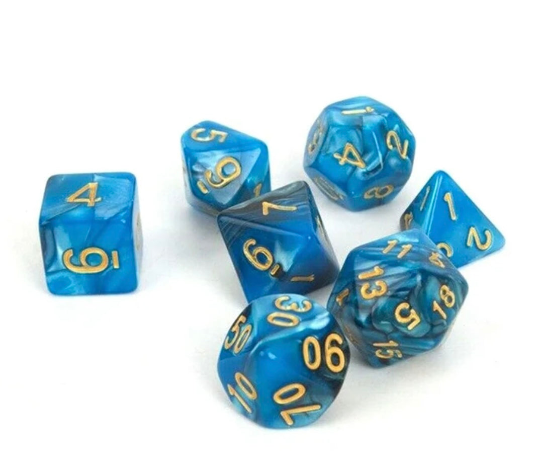 2 sets/ 7pcs:  1.6cm/0.62" Polyhedral Die D20 D12 D10(2) D8 D6 D4 Table Games for DND