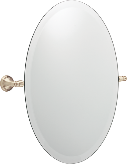 Safford 23" x 23" Round Tilt Bathroom Mirror, Satin Nickel