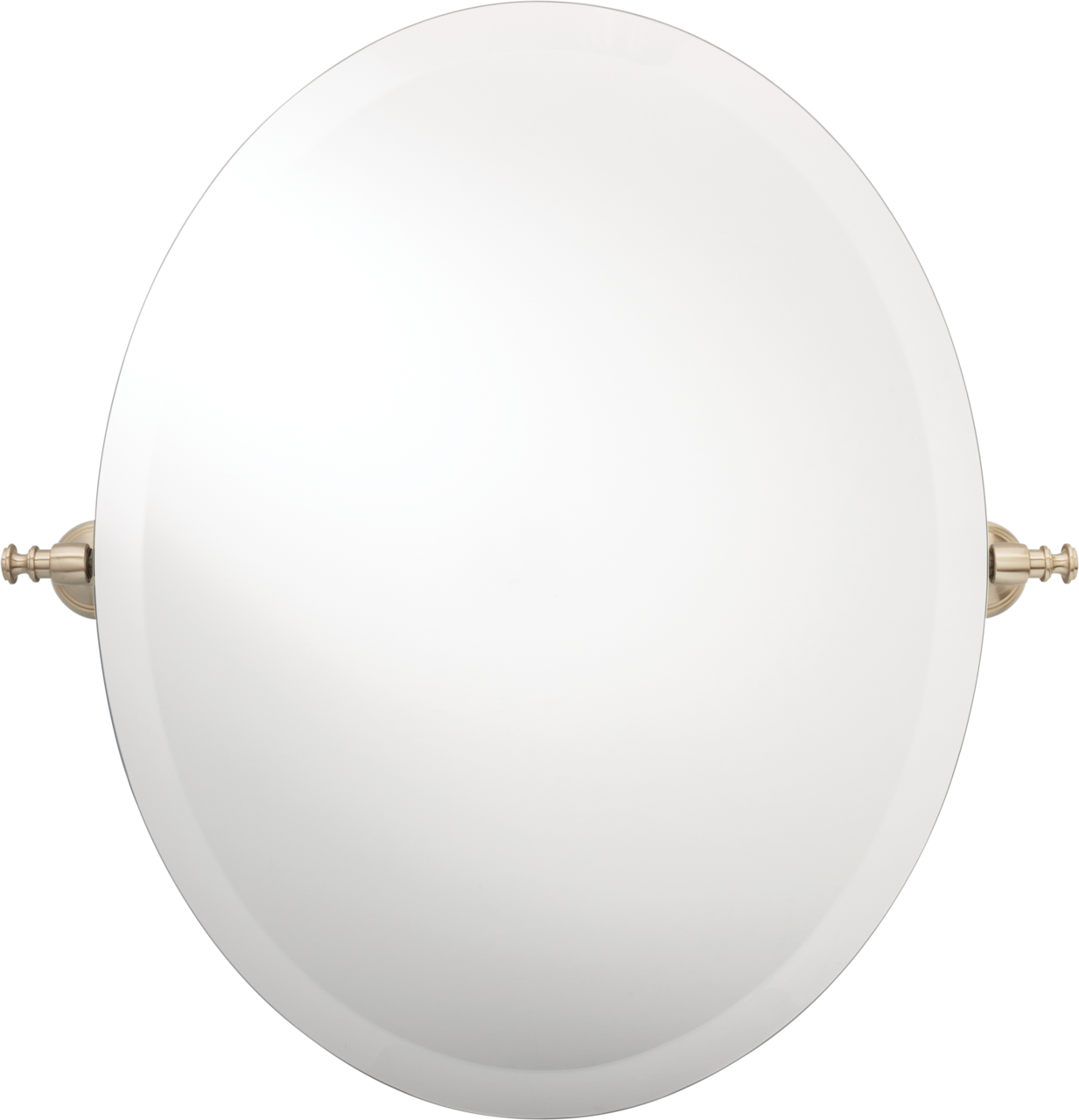 Safford 23" x 23" Round Tilt Bathroom Mirror, Satin Nickel