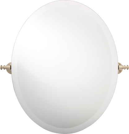 Safford 23" x 23" Round Tilt Bathroom Mirror, Satin Nickel