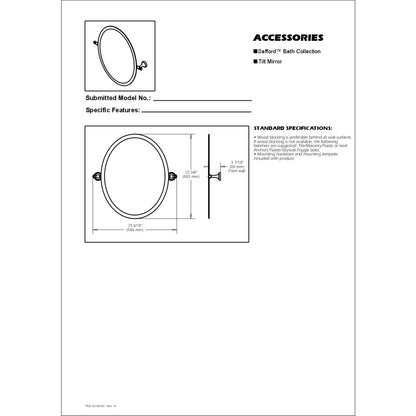 Safford 23" x 23" Round Tilt Bathroom Mirror, Satin Nickel