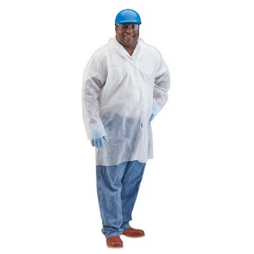 White-Polypro Lab Coats-Microporous Lab Coat-Disposable Food Grade-BUNZL- Workhorse-Koch Supplies-Case Qty. 30 Per Unit